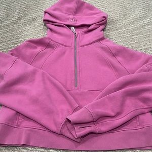 lululemon scuba oversized half zip pink blossom